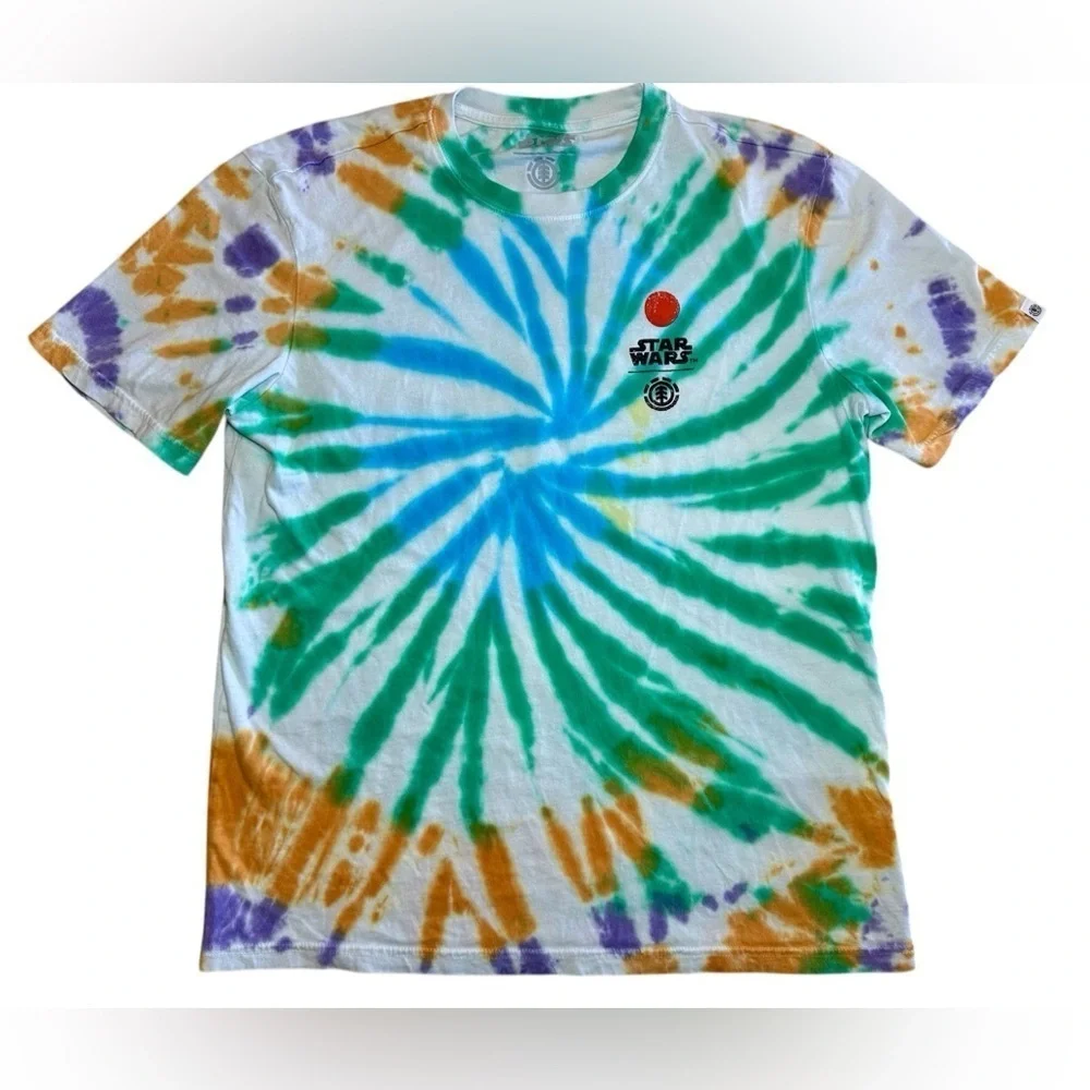 Element x Star Wars Men's T-Shirt White Multicolor Tie-Dye Size S/P - Picture 3 of 10